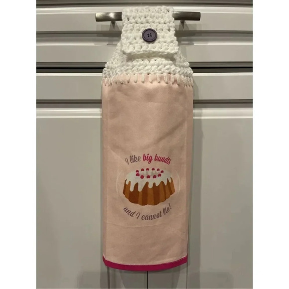 Crochet Top Kitchen Towel- I Like Big Bundts and I Cannot Lie! - Picture 1 of 3